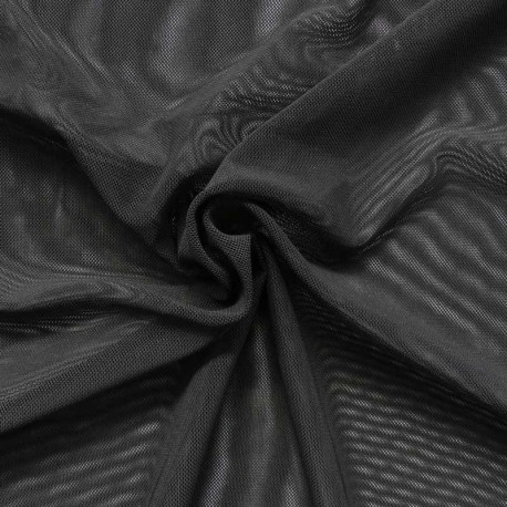 Coupon 3m Tissu Tulle Elastique Noir