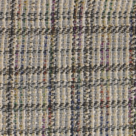 Coupon 3m Tissu Gabriellel Carreaux Noir 
