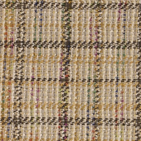 Coupon 3m Tissu Gabrielle Carreaux Vanille