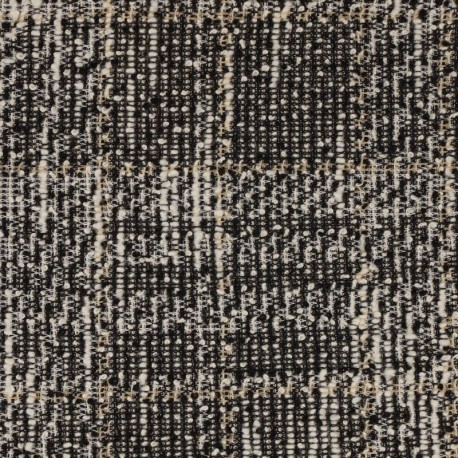 Coupon 3m Tissu Gabrielle Quadrillage Noir 
