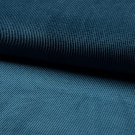 Coupon 3m Tissu Velours Côtelé Pétrole 