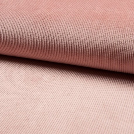 Coupon 3m Tissu Velours Côtelé Poudre 