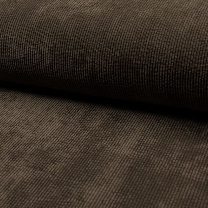 Coupon 3m Tissu Velours Cotele Chocolat