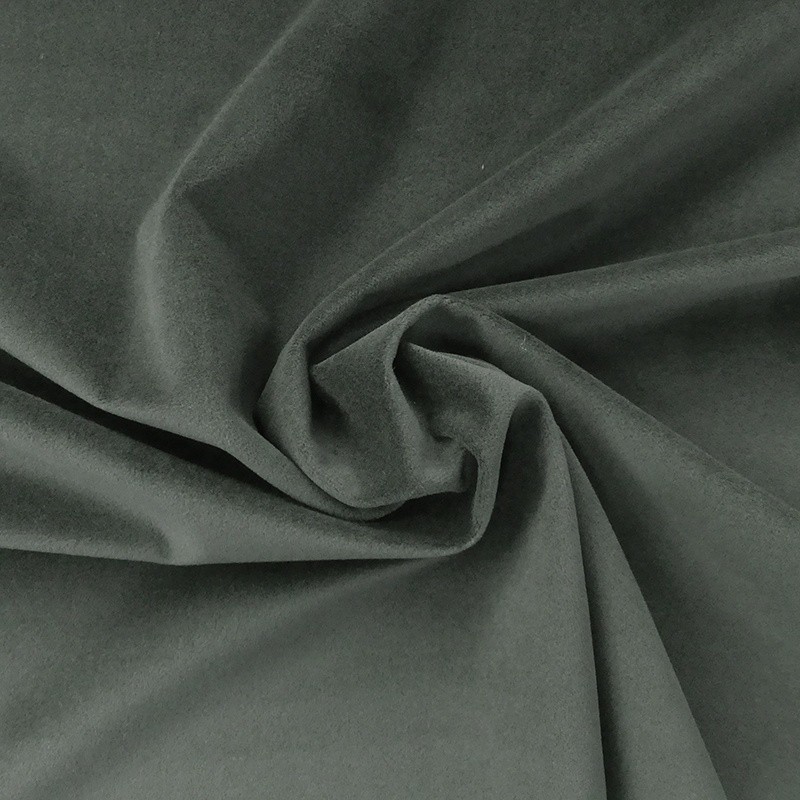Coupon 3m Tissu Velours Aspect Coton Valgreta Gris