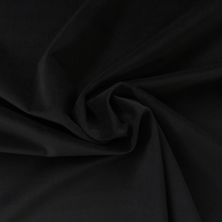 Coupon 3m Tissu Velours Aspect Coton Valgreta Noir 