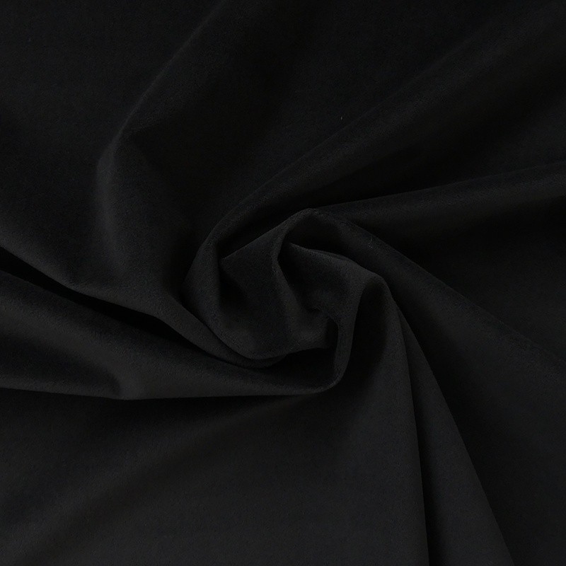 Coupon 3m Tissu Velours Aspect Coton Valgreta Noir 