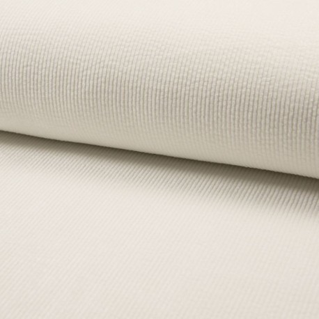 Coupon 3m Tissu Velours Côtelé Ecru 