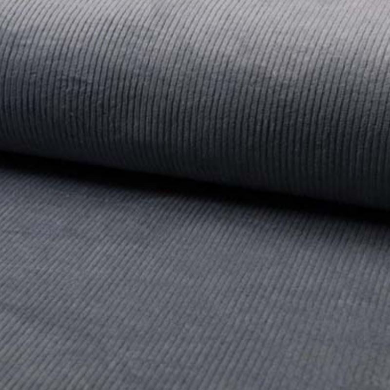Coupon 3m Tissu Velours Côtelé Bleu
