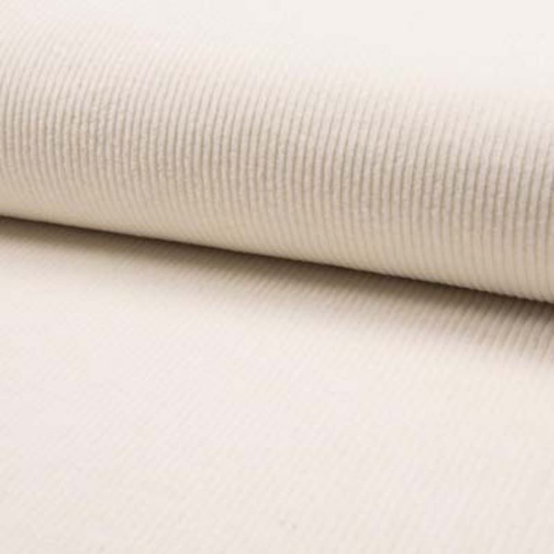 Coupon 3m Tissu Velours Côtelé Ecru