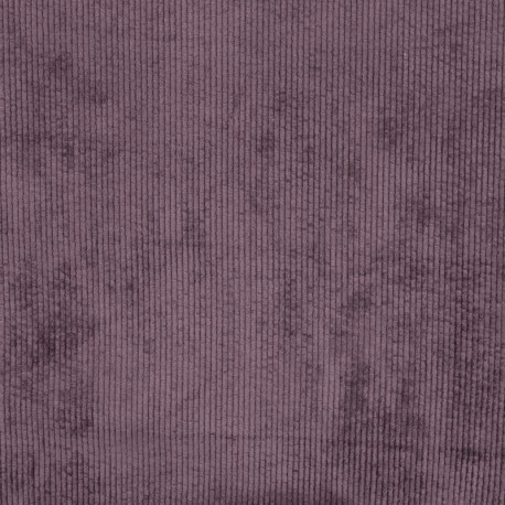 Coupon 3m Tissu Velours Côtelé Mauve