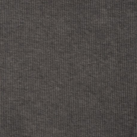 Coupon 3m Tissu Jersey Velours Florida Gris Chiné
