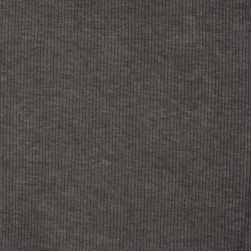 Coupon 3m Tissu Jersey Velours Florida Gris Chiné