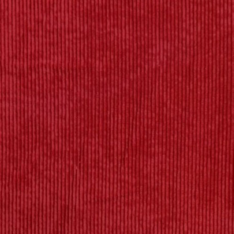Coupon 3m Tissu Velours Cotele Rouge 