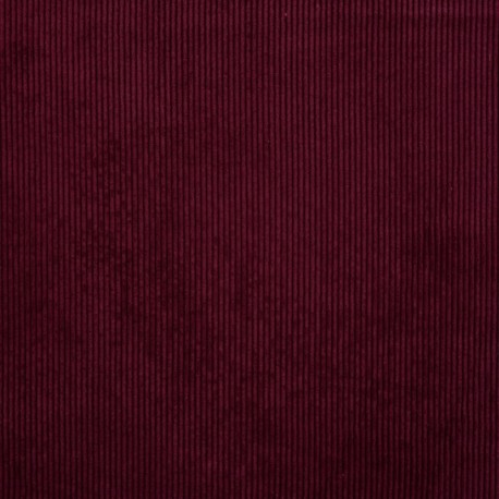 Coupon 3m Tissu Velours Cotele Bordeaux 