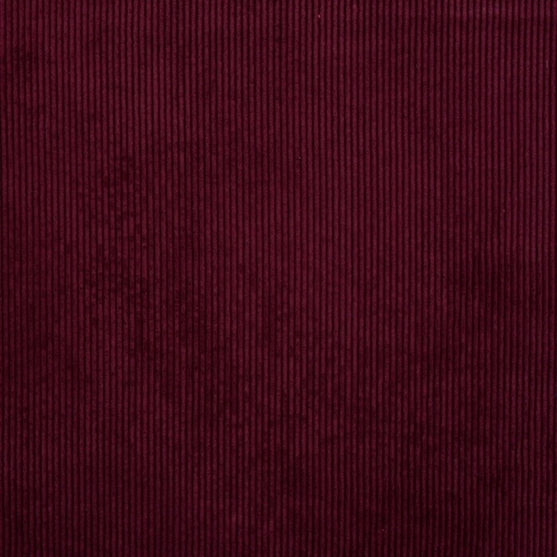 Coupon 3m Tissu Velours Cotele Bordeaux 