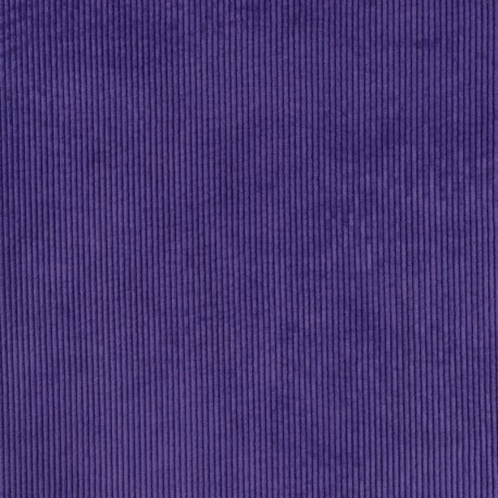 Coupon 3m Tissu Velours Cotele Violet 