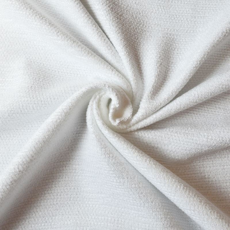 Coupon 3m Tissu Velours Chenillé Faro Uni Blanc