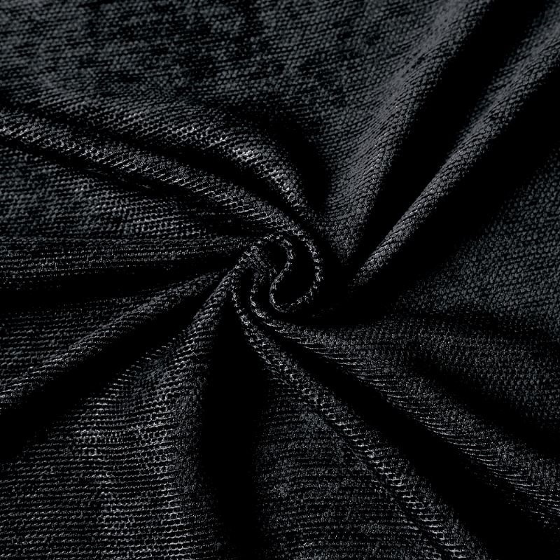 Coupon 3m Tissu Velours Chenillé Faro Uni Noir 