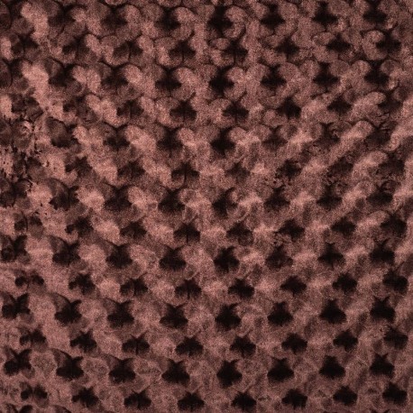 Coupon 3m Tissu en Panne de Velours Relief Marron 