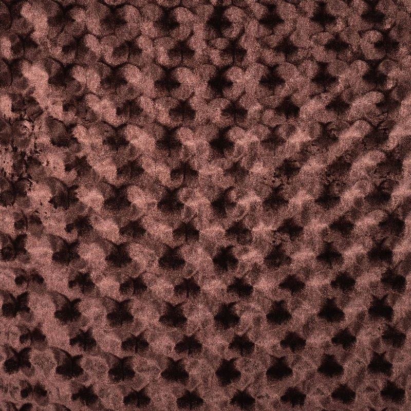 Coupon 3m Tissu en Panne de Velours Relief Marron 