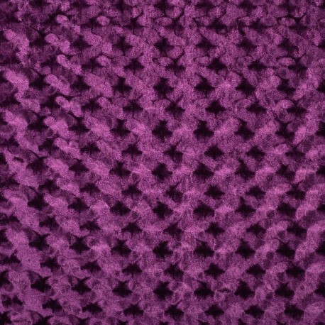Coupon 3m Tissu Panne de Velours Relief Violet 