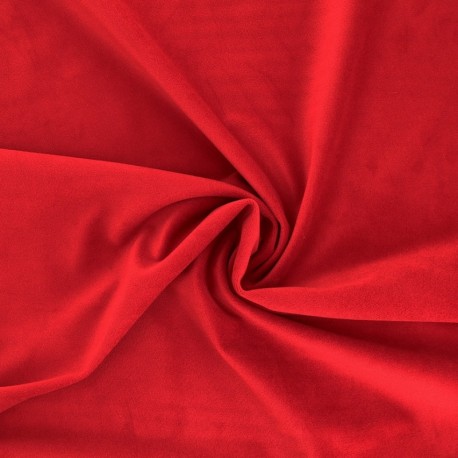 Coupon 3m Tissu Velours Rouge 