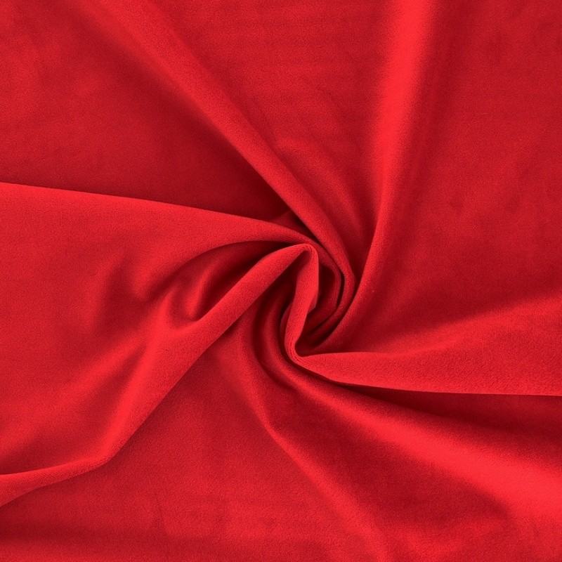 Coupon 3m Tissu Velours Rouge 