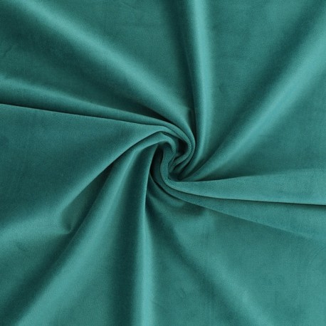 Coupon 3m Tissu Velours Bleu Canard