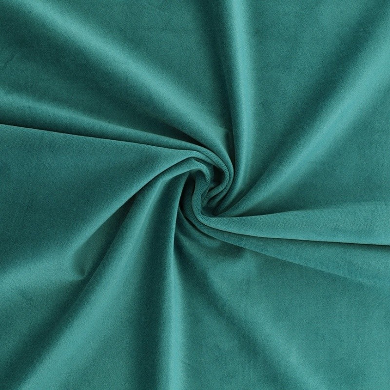 Coupon 3m Tissu Velours Bleu Canard