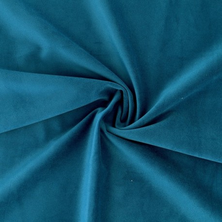 Coupon 3m Tissu Velours Bleu Français