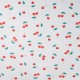 Coupon 3m Tissu Chilly Velours Imprimé Cerise Blanc