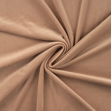 Coupon 3m Tissu Chilly Velours Uni Camel 