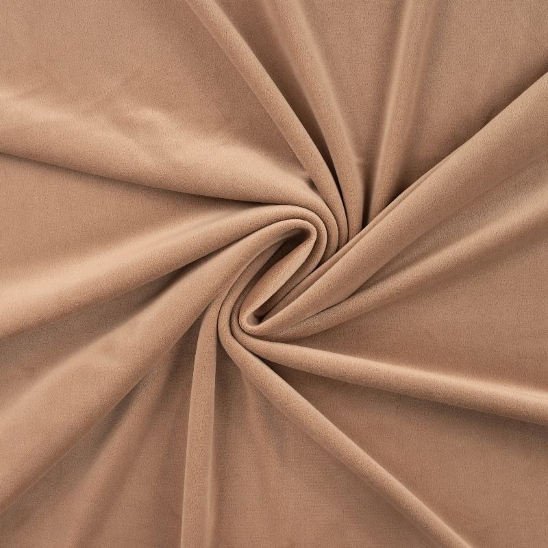 Coupon 3m Tissu Chilly Velours Uni Camel 