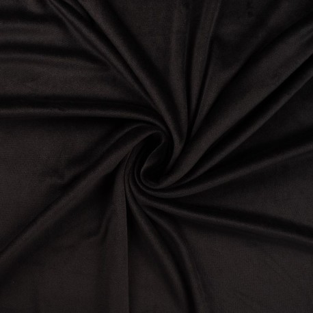 Coupon 3m Tissu Chilly Velours Uni Noir 