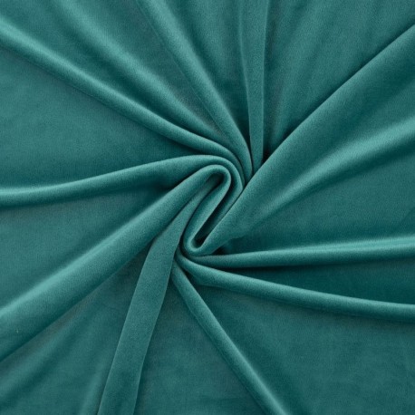 Coupon 3m Tissu Chilly Velours Uni Petrole 