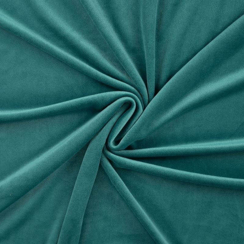 Coupon 3m Tissu Chilly Velours Uni Petrole 