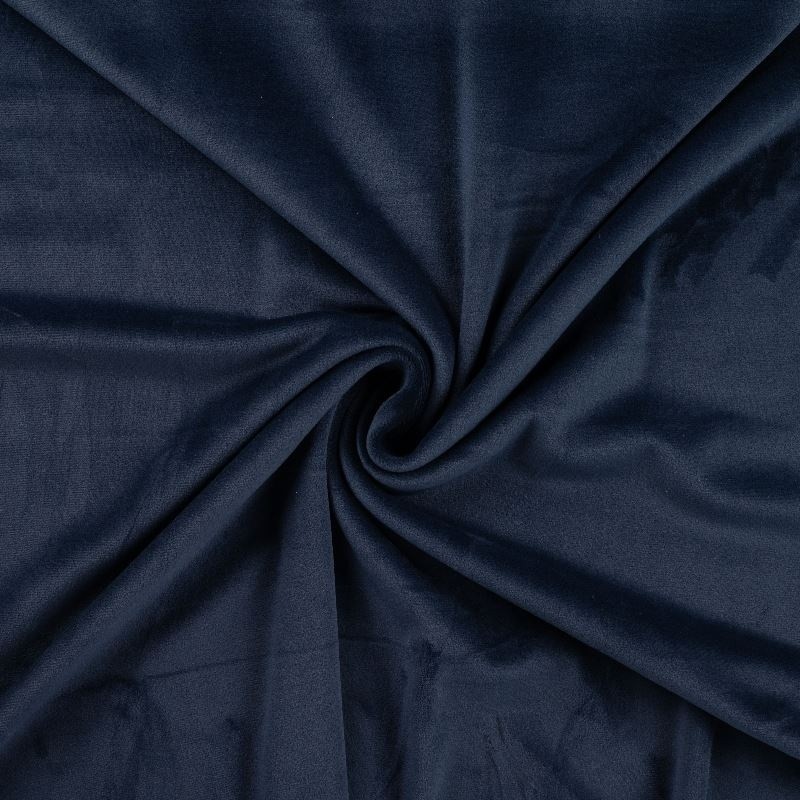 Coupon 3m Tissu Chilly Velours Uni Bleu Marine