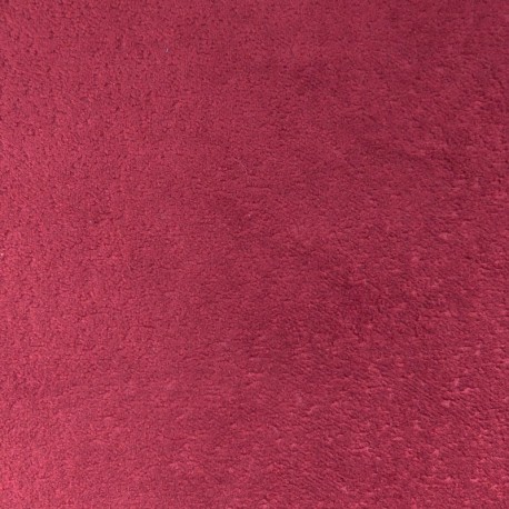Coupon 3m Tissu Velours Frappé Ourson Bordeaux