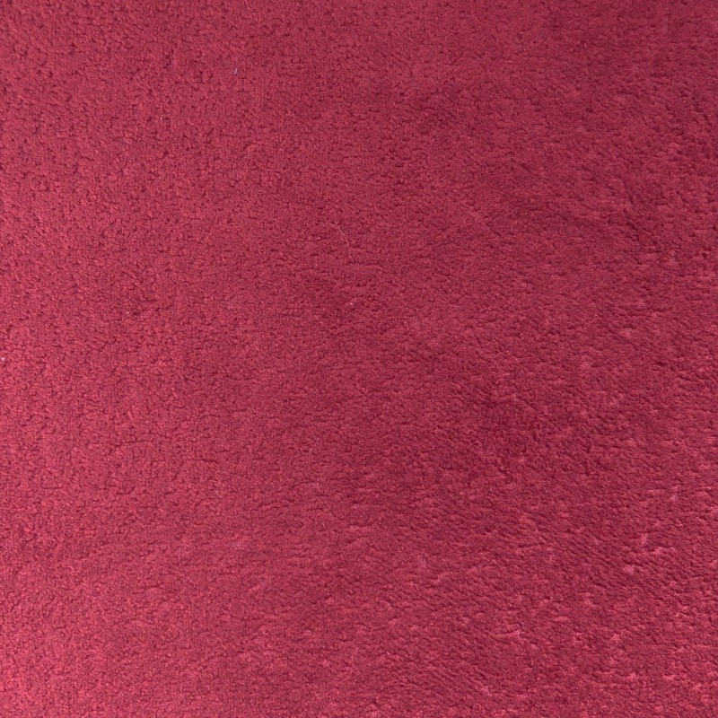 Coupon 3m Tissu Velours Frappé Ourson Bordeaux