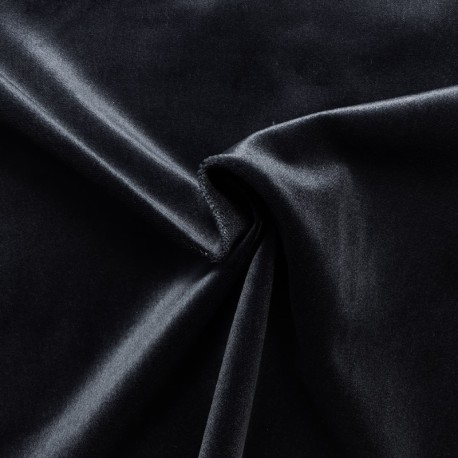 Coupon 3m Tissu Velours Velvet Noir 460gr/m²