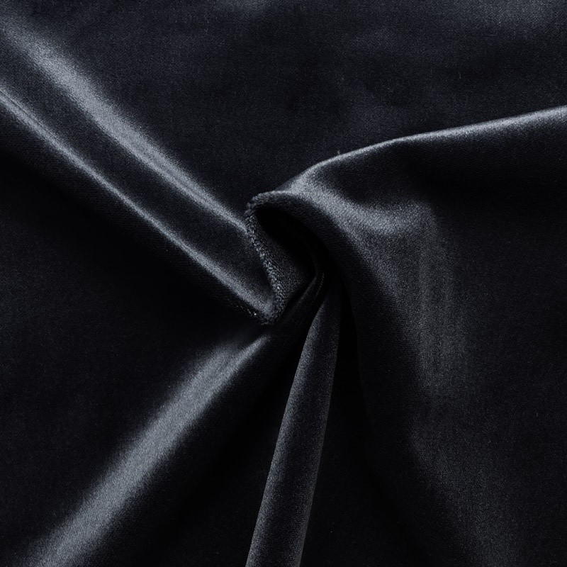 Coupon 3m Tissu Velours Velvet Noir 460gr/m²