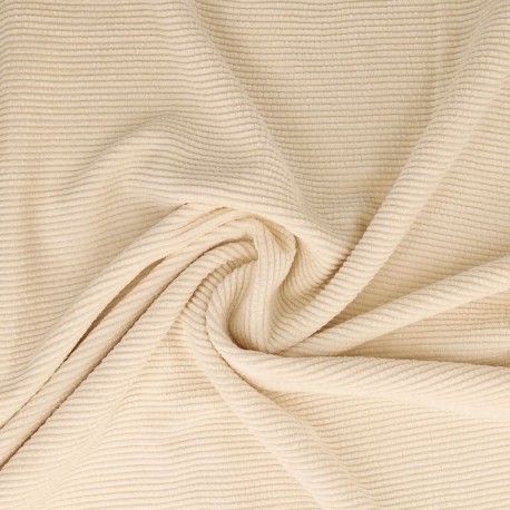 Coupon 3m Tissu Velours Côtelé Ivoire