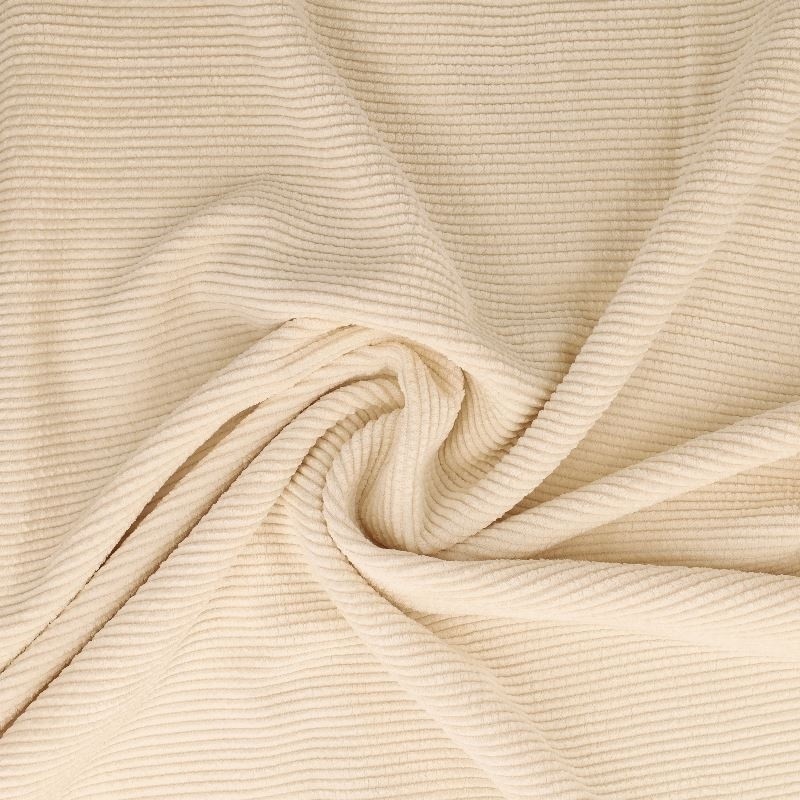 Coupon 3m Tissu Velours Côtelé Ivoire