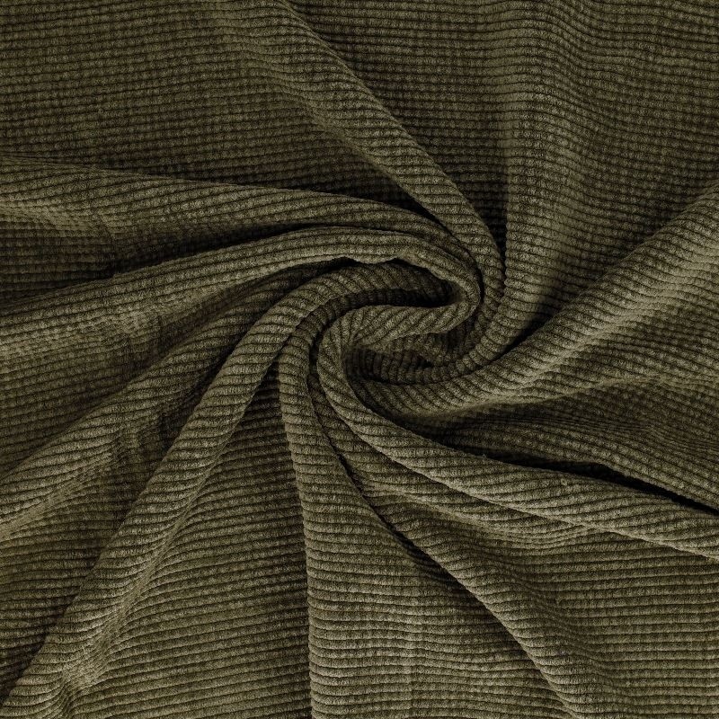 Coupon 3m Tissu Velours Côtelé Kaki 
