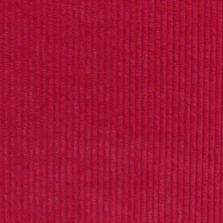 Coupon 3m Tissu Velours Côtelé Huggy Tomate