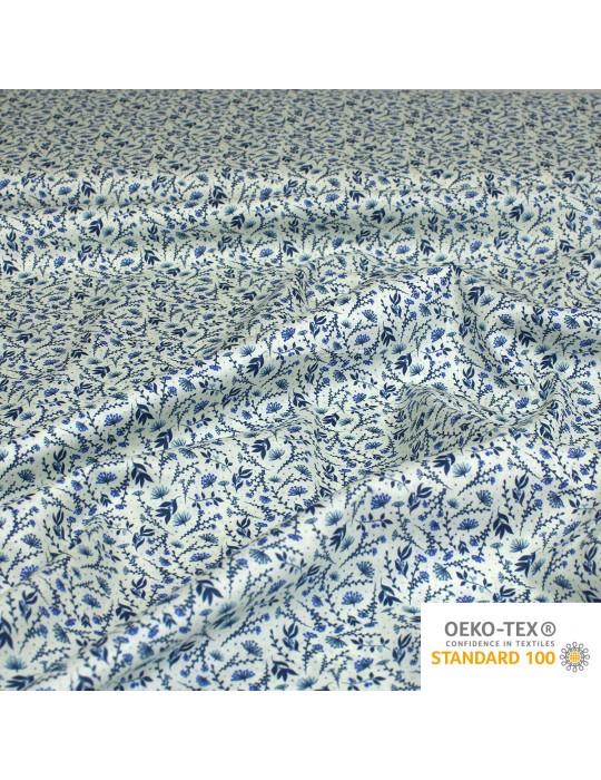Tissu habillement 100 % coton oeko-tex bleu