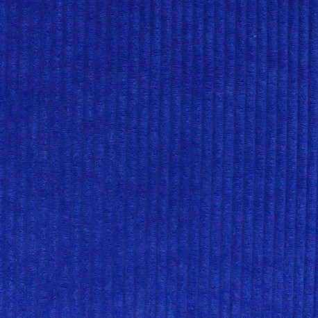 Coupon 3m Tissu Velours Côtelé Huggy Bleu Roy