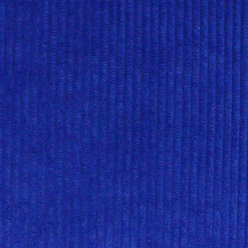 Coupon 3m Tissu Velours Côtelé Huggy Bleu Roy