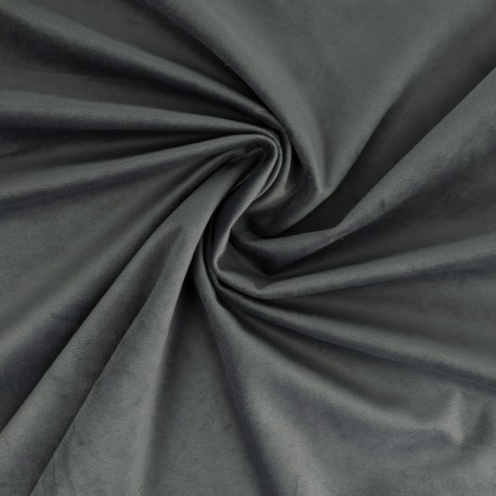 Coupon 3m Tissu Velours Gris 
