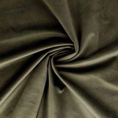 Coupon 3m Tissu Velours Militaire 